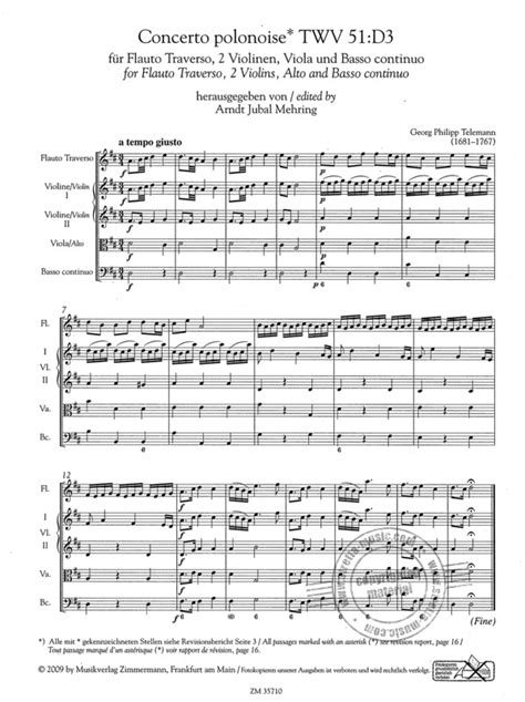  Concerto Polonaise D Major TWW 51:D3 by Georg Philipp Telemann